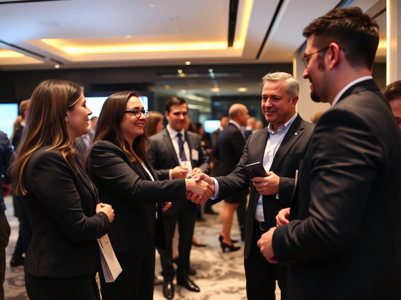 Profissionais fazendo networking